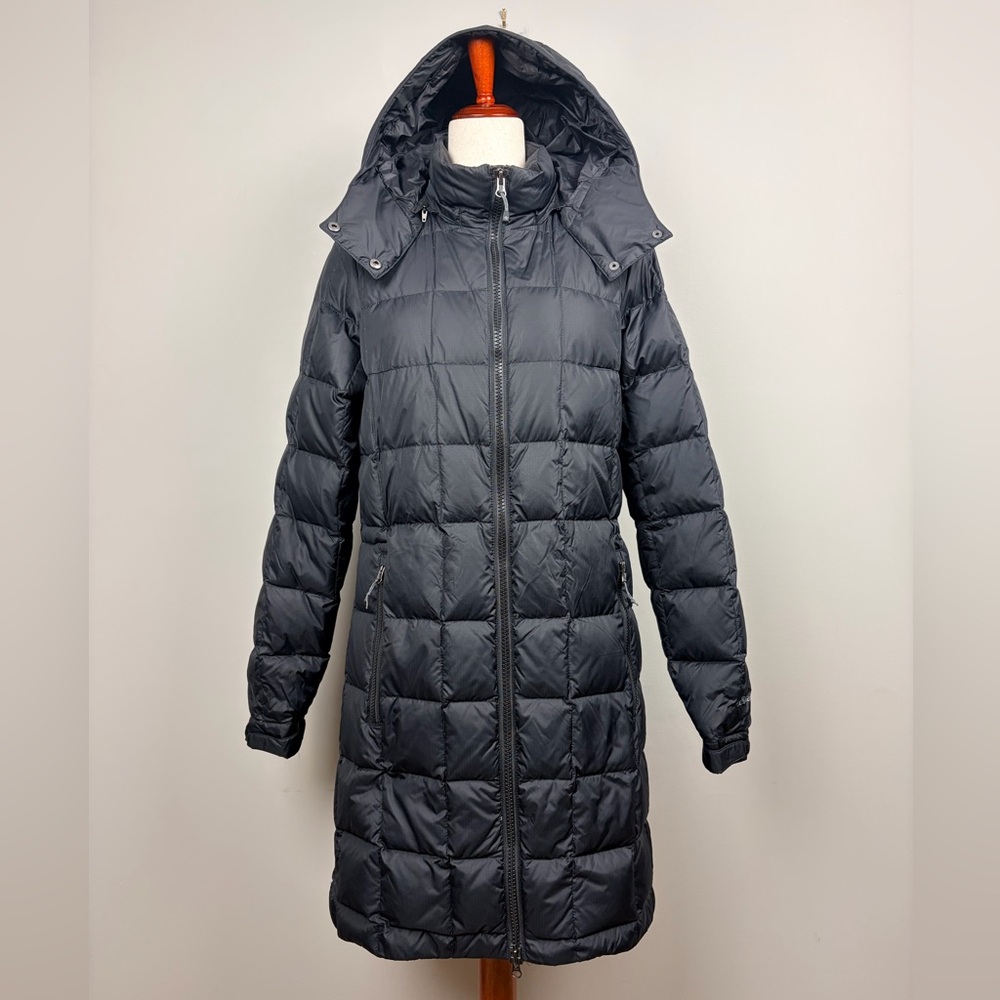 Eddie Bauer Women's 80/20 Down Black Puffer‎ Parka Coat SZ MT